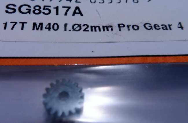 Motorritzel 17Z M40 Ø7,5mm f.Ø2mm Pro Gear 4 Aluminium grau