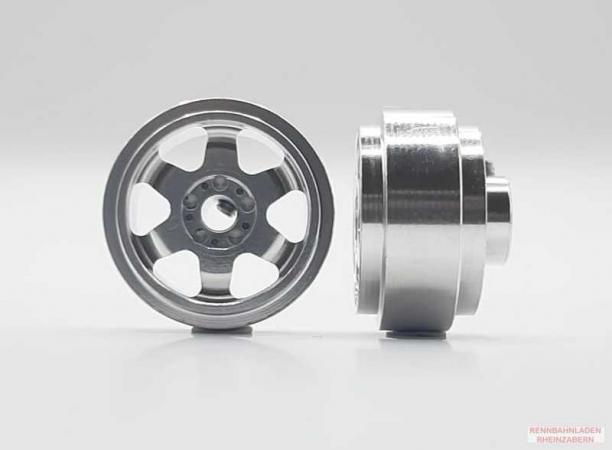 Alu-Felgen 6-Speichen 15.8mm x 8,5 mm Alu Silber für Achse 2,38mm STAFFS196