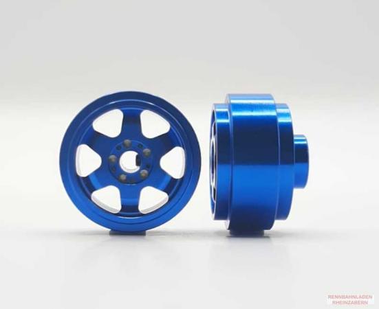 Alu-Felgen 6-Speichen 15.8mm x 8,5 mm blau für Achse 2,38mm STAFFS194