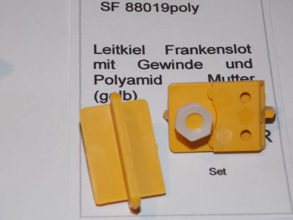 Leitkiel Frankenslot mit Gewinde und Polyamid Mutter (gelb)