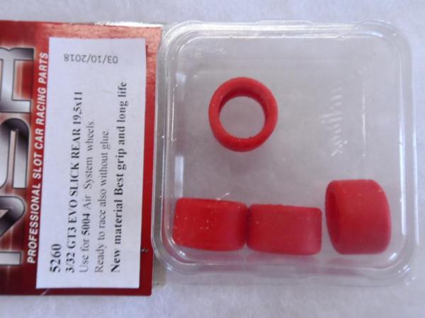 Reifen Ø19,5x 11mm Slick Rear  GT3 EVO rot 4Stück Box GT3 NSR Championship