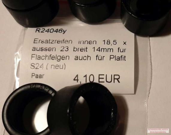 Ortmann Reifen für Flachfelgen innen 18,5 x aussen 23 breit 14mm für Flachfelgen auch für Plafit S24 ( neu)