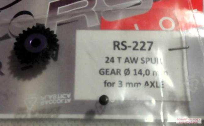 Schrägzahnrad 24Z Plastik D=14mm für 3 mm Achsen RevoSlot