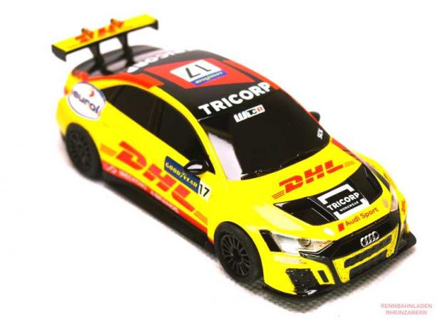 Audi RS3 LMS TCR Team DHL AUD SPORT#17 Nathanaël Berthon WTCR 2020 mit Licht SCX Compact 1:43 SCXC10461 