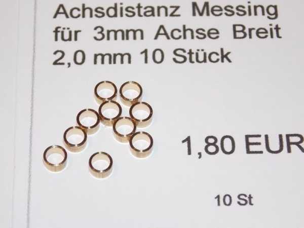 Achsdistanz Messing für 3mm Achse  Breit 3,0 mm 10 Stück