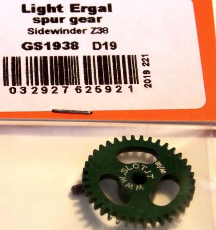 Spurzahnrad 38Z M50 Ø19mm für Achse Ø2,38mm Ultralight.Alu Slot.it