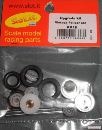 Starter Kit 18 bestehend aus Telleraf Inliner 26Z (Kunststoff/Metall) vorne/hinten komplett mit Kunststoff-/Aluminium-Felgen Ø14,3x8x1,5mm und Zubehör für Policar (Vintage) u.ä. Chassis