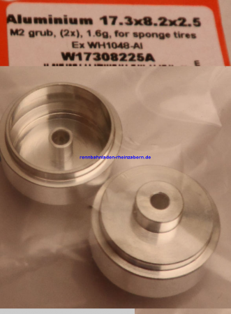 Felgen Alu 17,3x8,2 mm Bund 2,5mm Aluminium für Achse 2,38mm