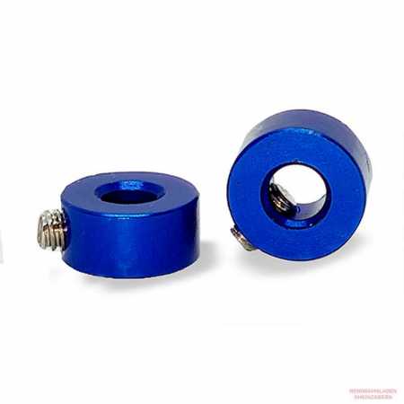 Achstellring Aluminium (2 Stück) blau für Achse 2,38mm M2 Innensechskant