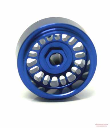 Alu-Felgen Tiefbett 9x2 (BBS) Speichen 15.8 x 10mm blau für Achse 2,38mm