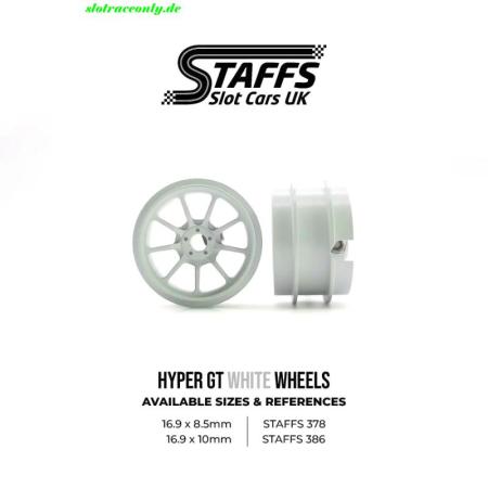 Alu-Felgen Hyper GT 16.9mm x 10mm weiss für Achse 2,38mm STAFFS386