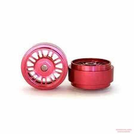 Alu-Felgen 9x2 Speichen 16.9 x 10mm Rot  für Achse 2,38mm (Hinterachse)