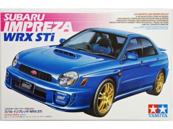 Subaru Impreza WRX STi 2001 Straßenversion mit Felgen in Gold lackiert. mehrfarbige Rückleuchten.Karosserie in Blau