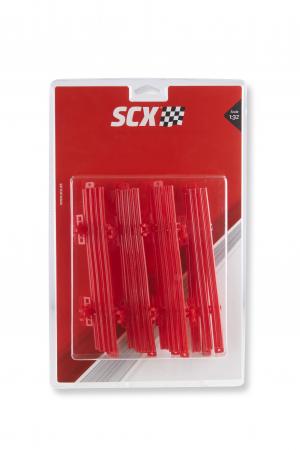 Leitplanke für Standard und halbe Gerade 180mm rot 8 Stück SCX Analog / SCX ADVANCE SCX U10324 Straight TracK 180mm