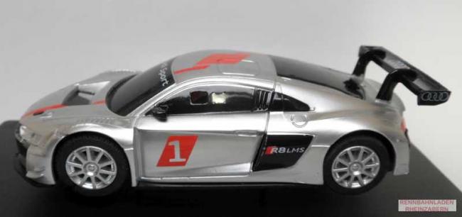 Audi R8 LMS #1 Audi Sport silber Slot-Car im Maßstab 1:43