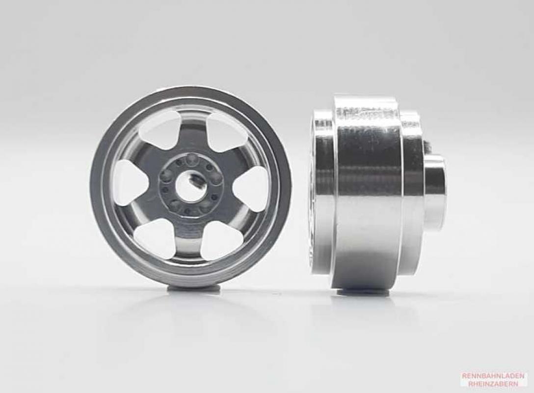 Alu-Felgen 6-Speichen 15.8mm x 8,5 mm Alu Silber für Achse 2,38mm STAFFS196