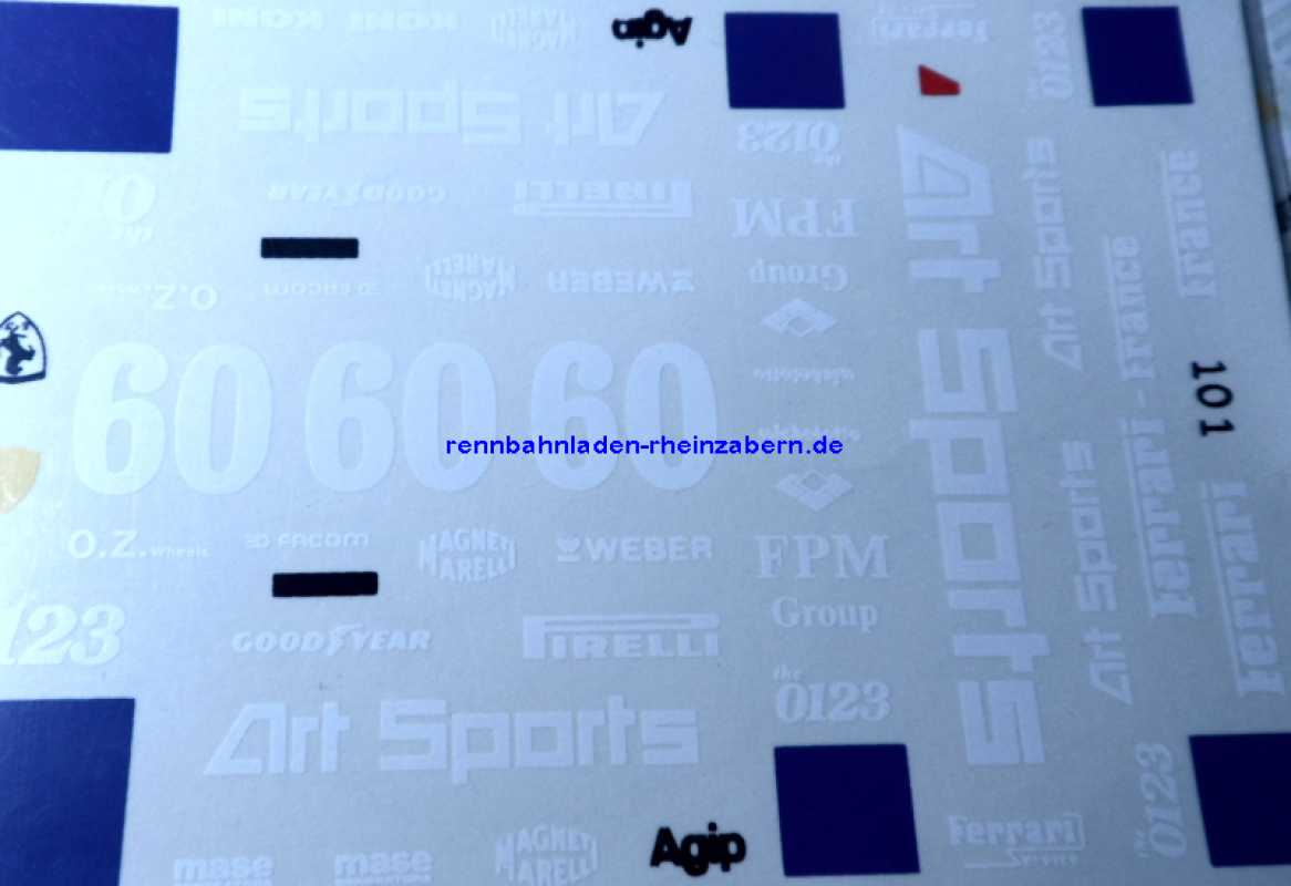 Ferrari F40 Team France 1990 Start Nr. 60 Art Sport Fred Caddy Decal