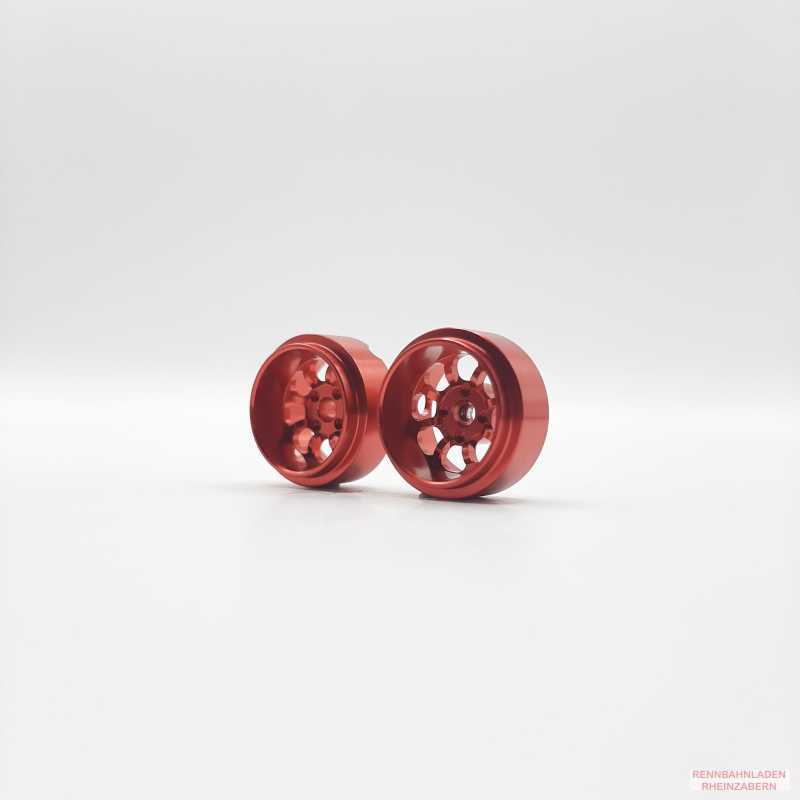 Alu-Felgen Minilite Deep Dish 15.8mm x 8.5mm Rot für Achse 2,38mm STAFFS236