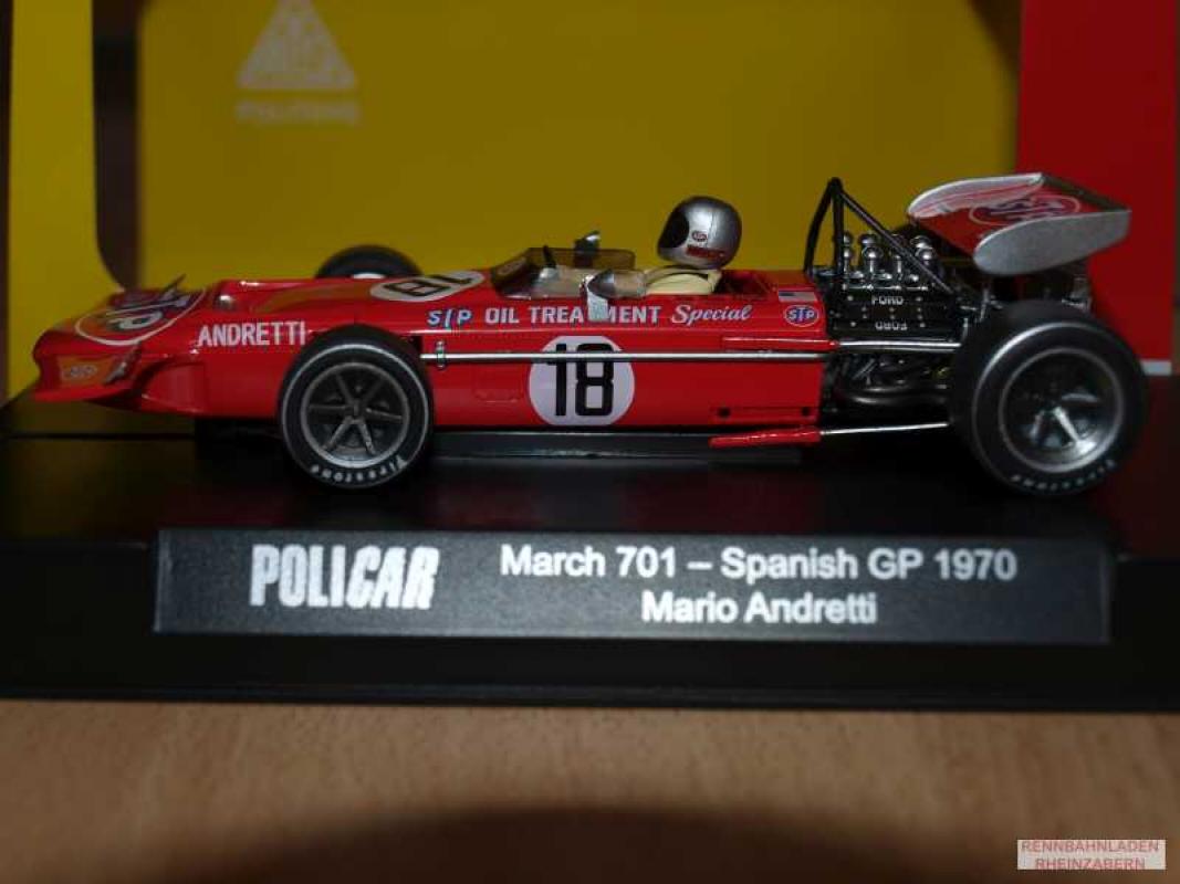 March 701 Spanien GP 1970 M. Andretti #18 Slotcar 1:32 analog POLICAR 1:32