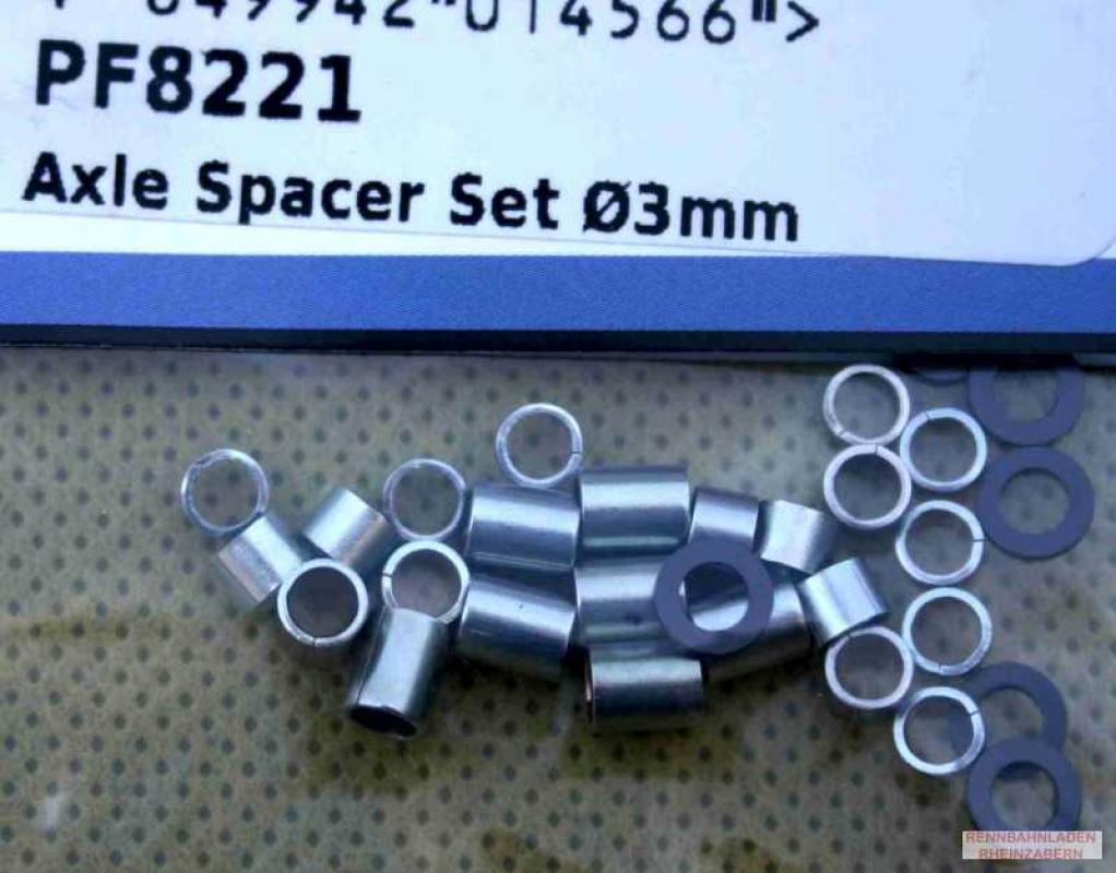 Achsdistanzen versch. Breiten Messing/Kunststoff für 3mm-Achsen geeignet für Palfit/Schöler Chassis