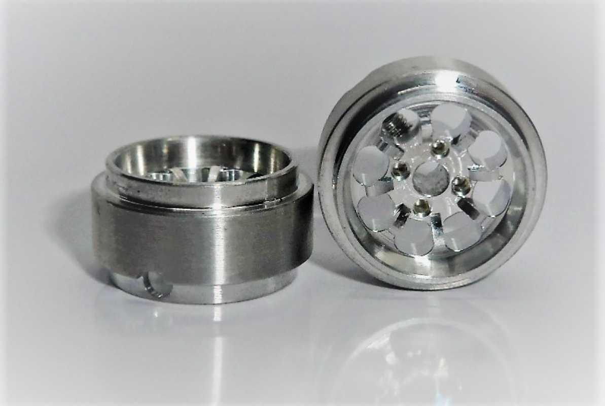 Alu-Felgen 4 Spoke 15.8 x 8.5mm silber  für Achse 2,38mm 