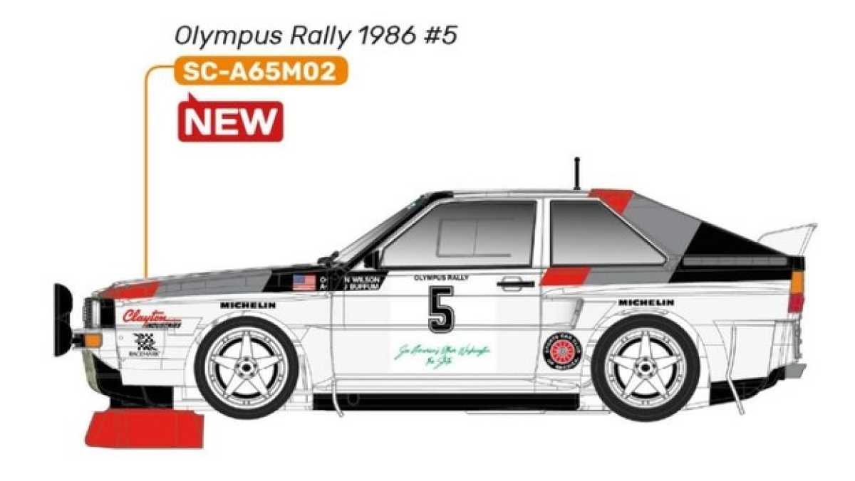 Quattro S1 #5 Rally Olympus 1986 Driver Buffum Scaleauto 1:32