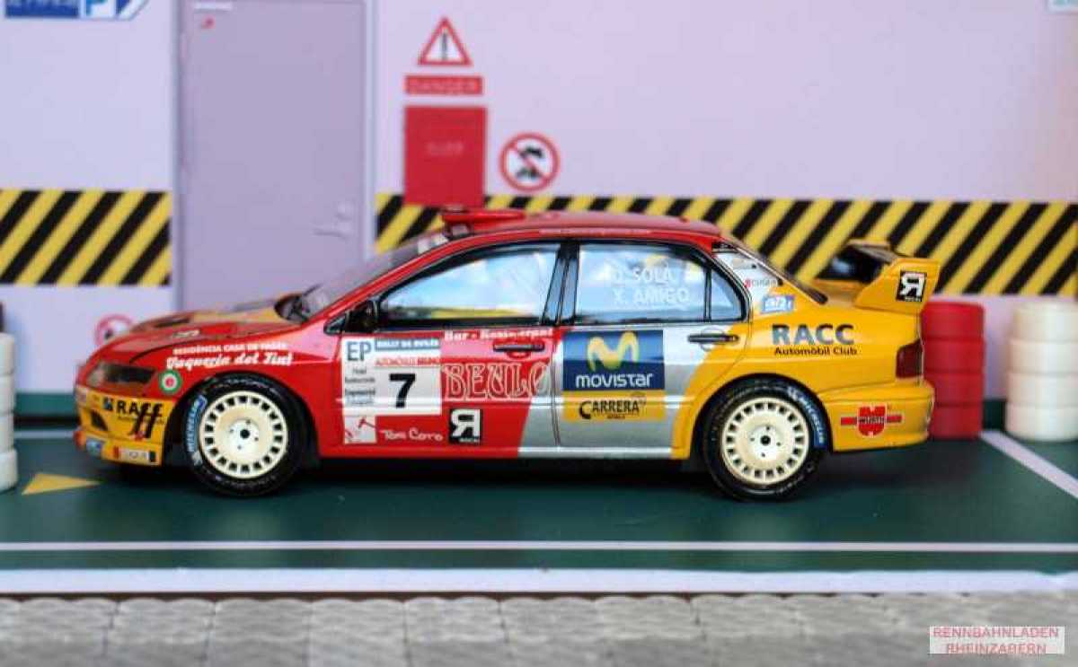 Mitsubishi Lancer EVO 7 #7 Rally Avilés 2004 D.Sordo/X.Amigo SCX PL06  sehr rar!