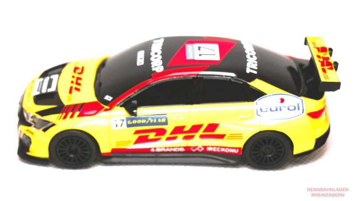Audi RS3 LMS TCR Team DHL AUD SPORT#17 Nathanaël Berthon WTCR 2020 mit Licht SCX Compact 1:43 SCXC10461 