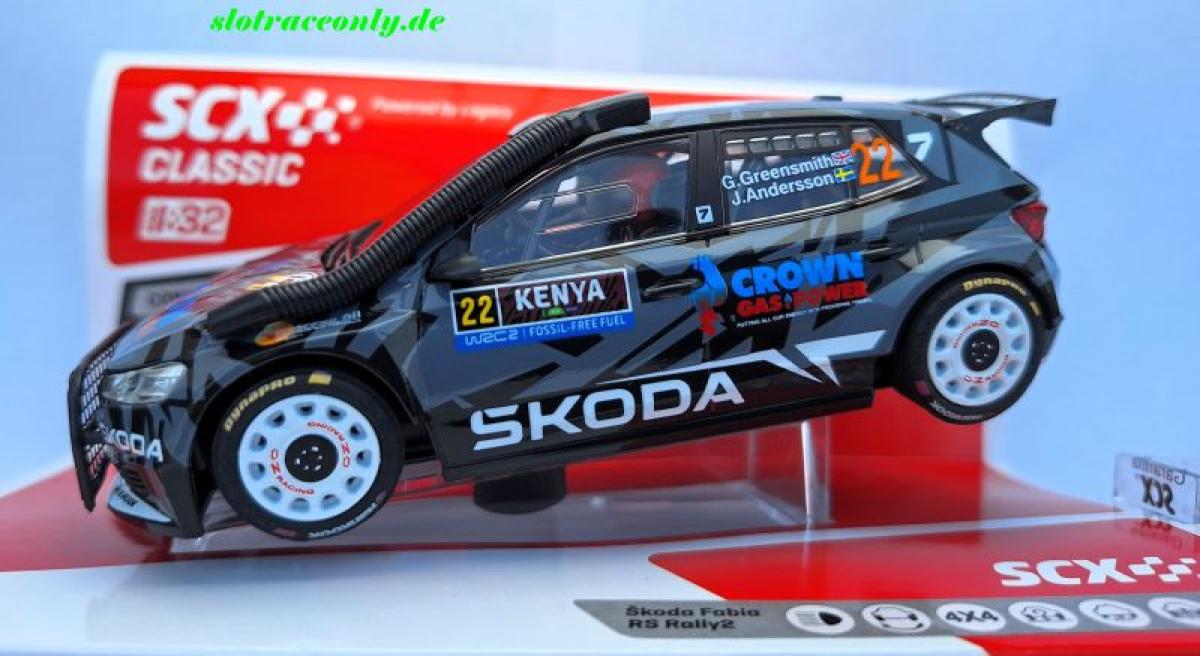 Skoda Fabia RS Rally2 #22 Rallye Kenya 2025 Greensmith/ Andersson SCX Classic 1:32