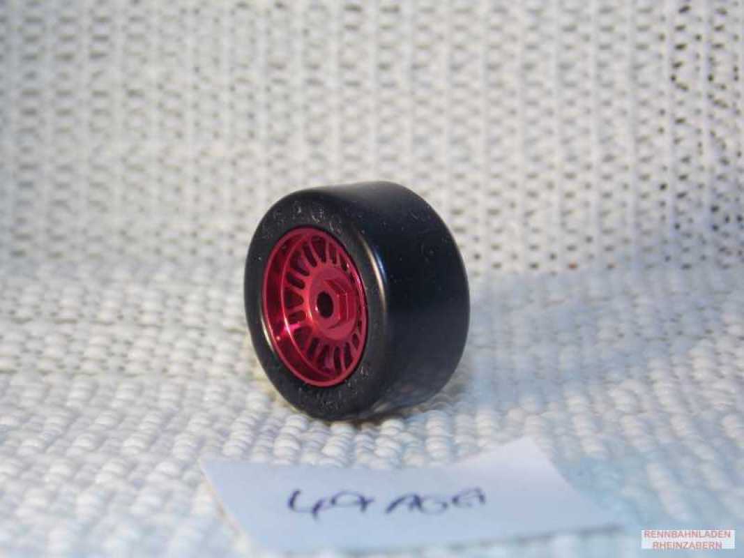 Alu-Felgen 9x2 Speichen 16.9 x 10mm Rot  für Achse 2,38mm (Hinterachse)