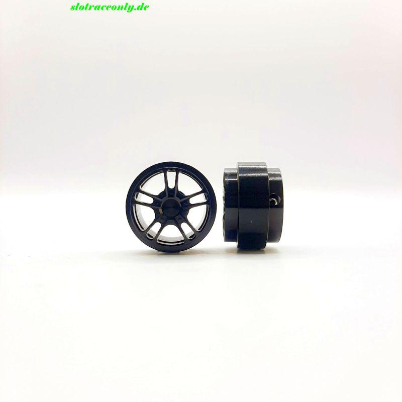 5 Doppelspeichen Design Alu Felgen Ø 15,8mm x 8,5mm schwarz/black für Achse 2,38mm STAFFS353