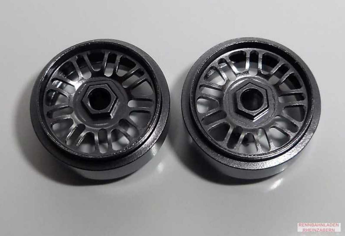 Alu-Felgen 9x2 (BBS) Speichen 16.9 x 8.5mm grau  für Achse 2,38mm 