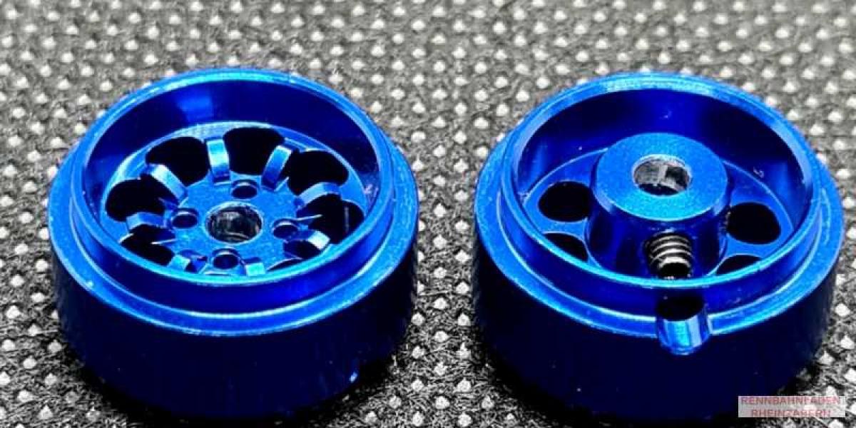 Alu-Felgen Minilite-Design15.8mm x 8.5mm blue für Achse 2,38mm STAFFS95