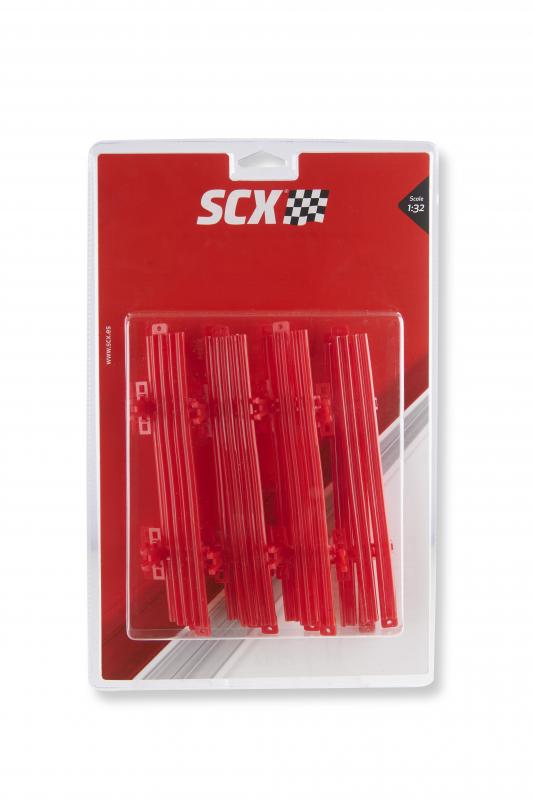 Leitplanke für Standard und halbe Gerade 180mm rot 8 Stück SCX Analog / SCX ADVANCE SCX U10324 Straight TracK 180mm