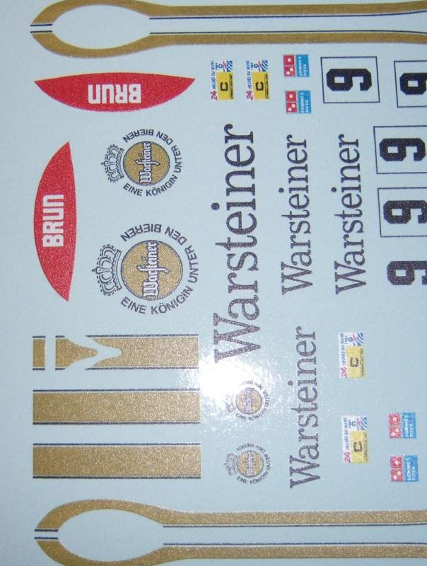 Porsche 956 BRUN Warsteiner 1984 Start Nr. 9 Decal 1:32