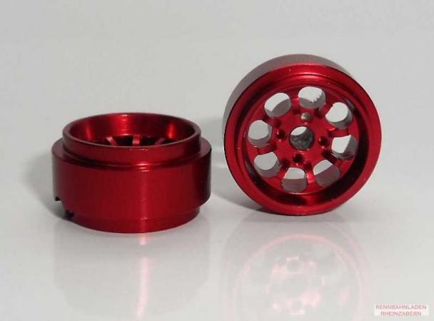 Alu-Felgen Minilite-Design15.8mm x 8.5mm rot für Achse 2,38mm STAFFS96
