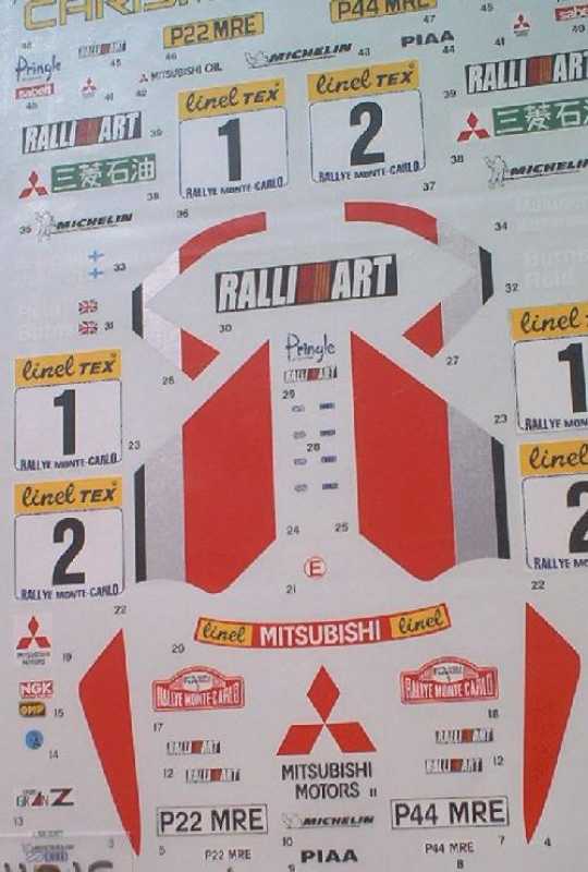 Mitsubishi Lancer Rally Monte Carlo 1988 -Ralli Art- Studio 27 Decal 1:24