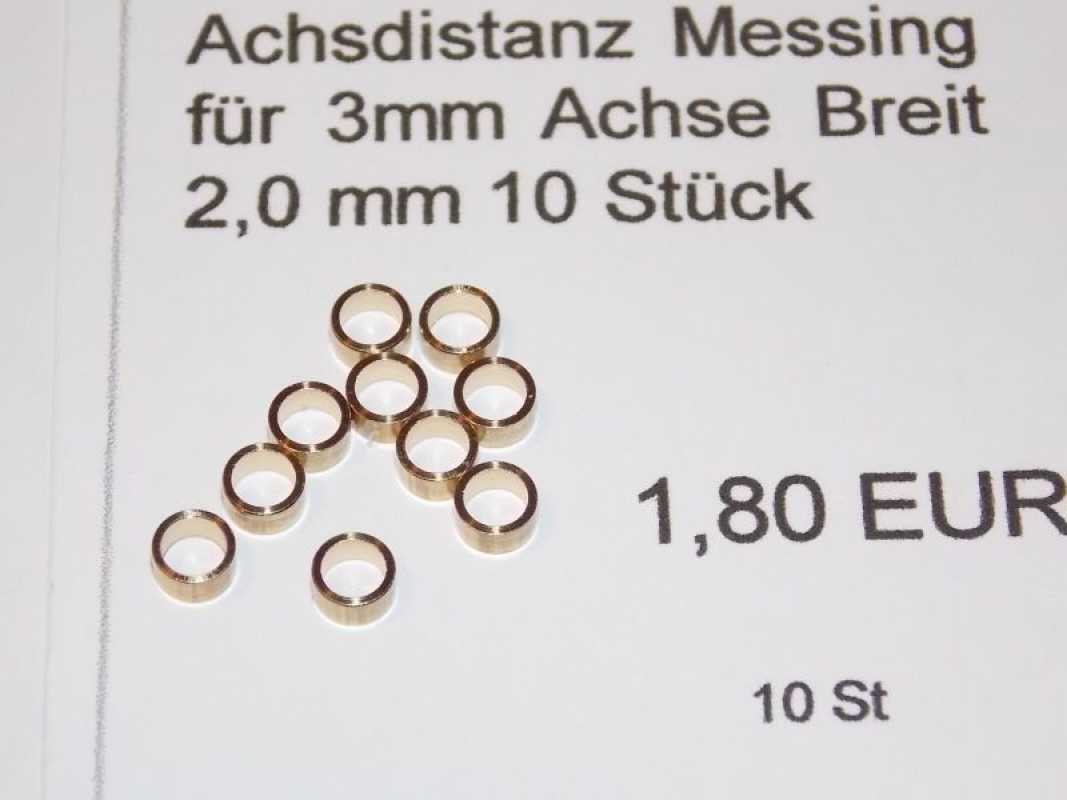 Achsdistanz Messing für 3mm Achse  Breit 3,0 mm 10 Stück