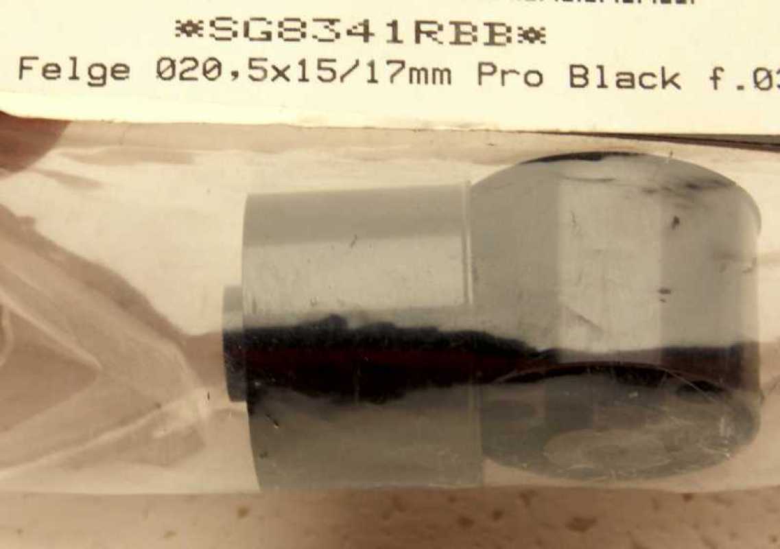 Felge D 20.5 x 17 mm Pro Black für 3mm Achse Aluminium schwarz eloxiert