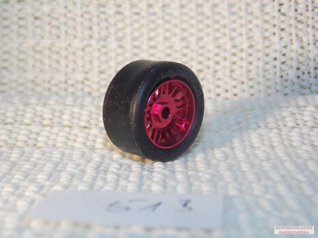 Alu-Felgen 9x2 Speichen 16.9 x 10mm Rot  für Achse 2,38mm (Hinterachse)