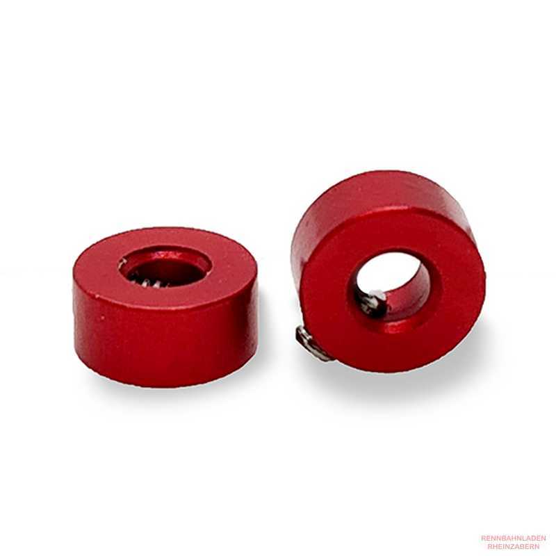 Achstellring Aluminium (2 Stück) rot für Achse 2,38mm M2 Innensechskant